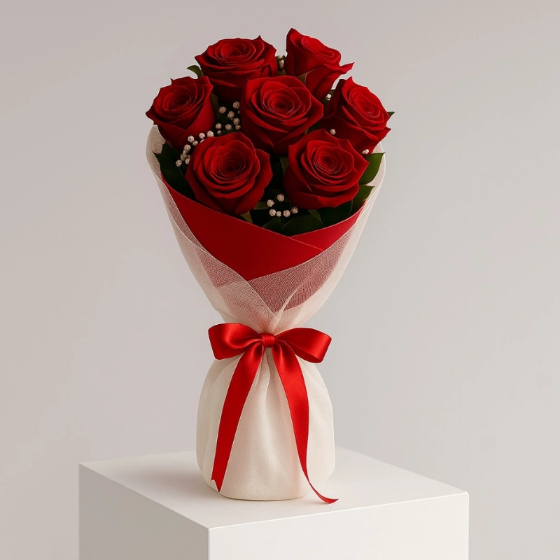 7 Lovely Kisses - Red Roses Bouquet